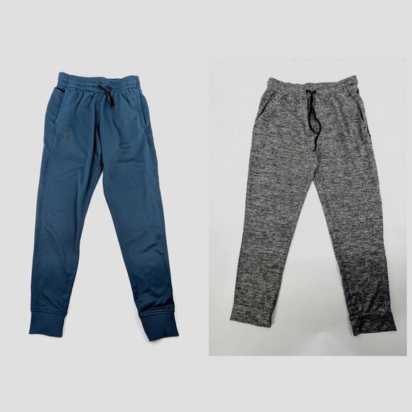 2 Joggers Mens Medium Under Armour Blue Leg3nd Gray Activewear Gym Athleisure - Picture 1 of 16